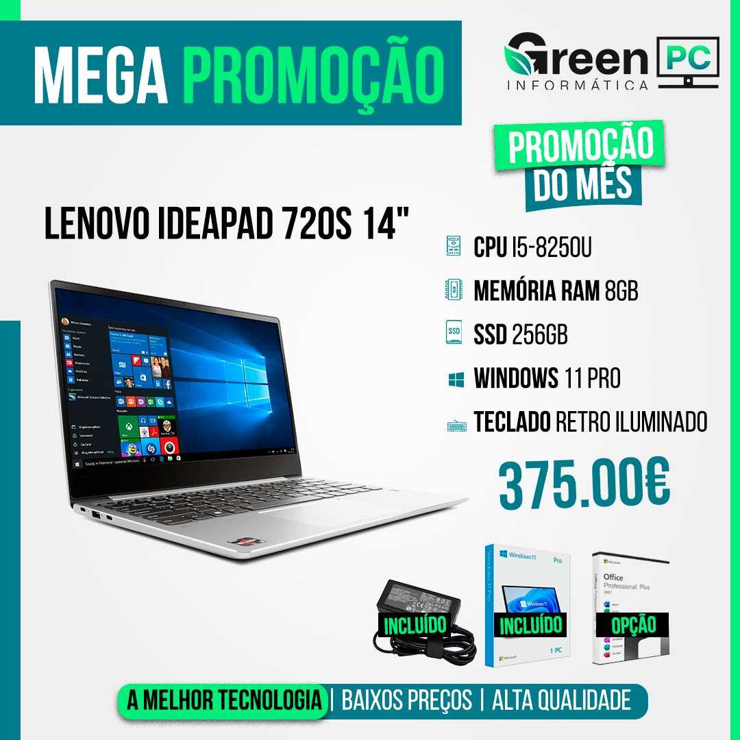 Lenovo IdeaPad 720s | i5-8250U | Ecrã 4K | 256GB SSD| Uma Bomba | 15"