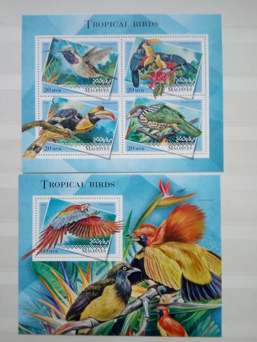 Znaczki pocztowe - M15 - seria + bloczek - fauna/ptaki