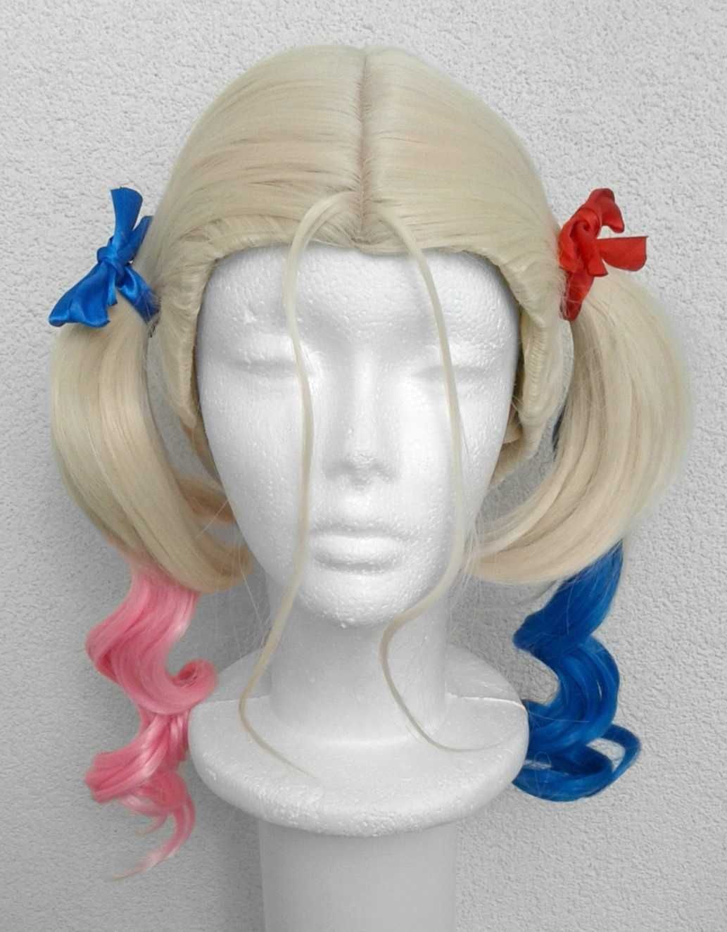 Suicide squad blond peruka z dwoma kitkami wig cosplay Harley Quinn