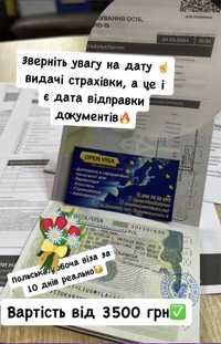 польська віза без присутності, без передоплати, ціна 2300 грн