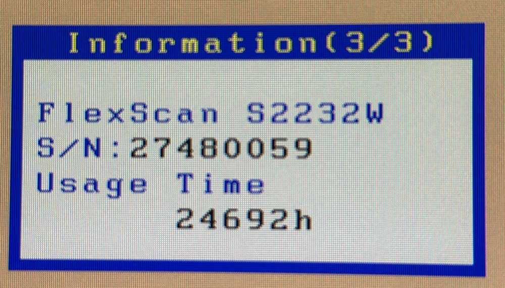 Monitor EIZO FlexScan S2232W 24 692 godziny