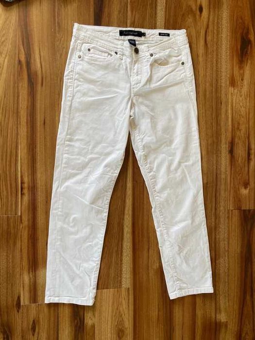 Calvin klein biale spodnie rurki skinny basic capsule xs s 34 36