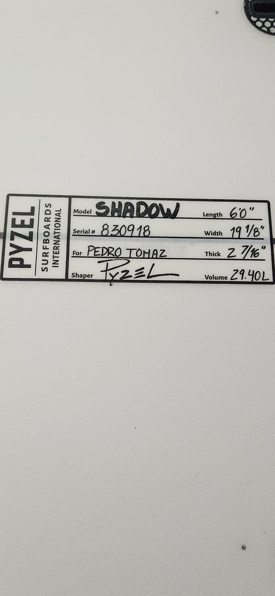 Pyzel Shadow 6 29.4 L