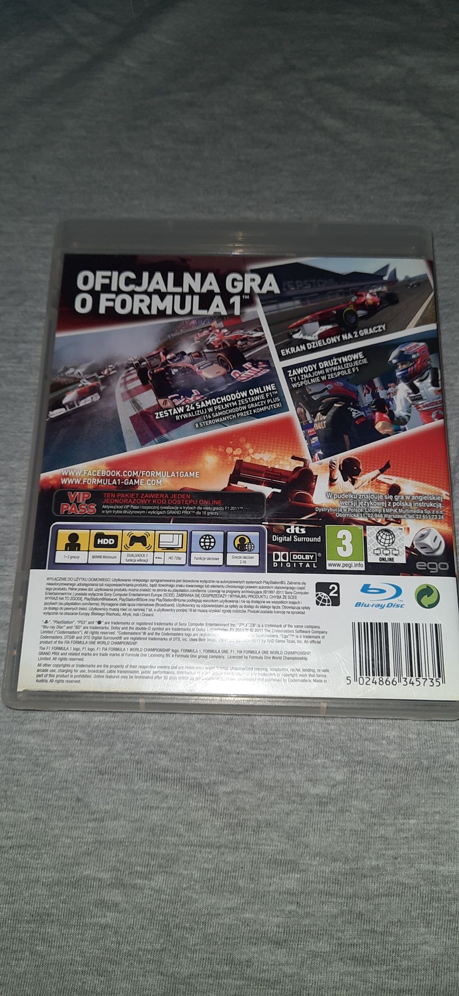 F1 2011 na konsolę ps3