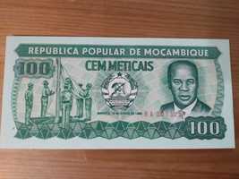Nota de 100 meticais de Moçambique UNC 1986 , não circulada