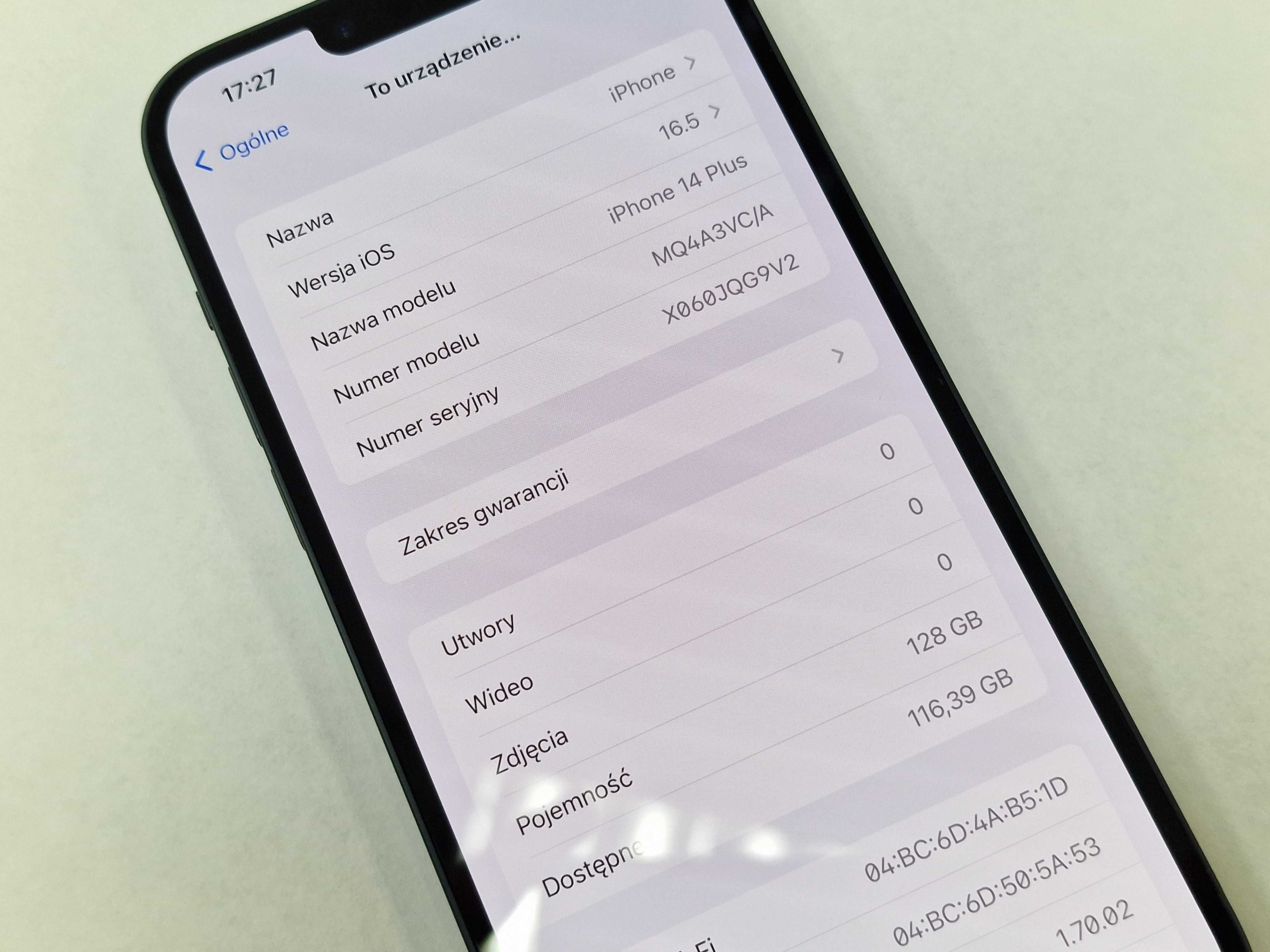 Iphone 14+ Plus 128GB/ A2885/ Midnight/ BAT 100%/ Grade A++