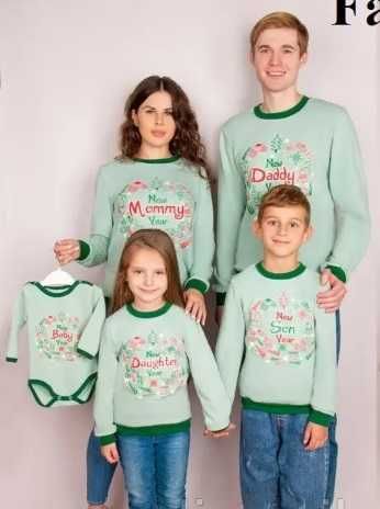 Дитячі новорічні світшоти Фемілі лук НОВІ + боді