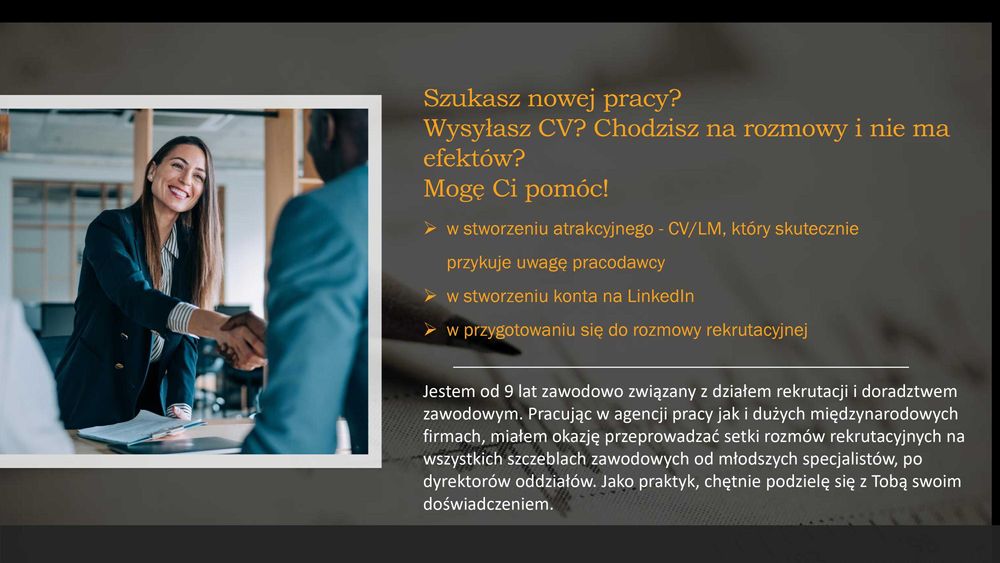 Napiszę CV profesjonalne I LinkedIn I Konsultację ds. pracy I PL/DE/EN