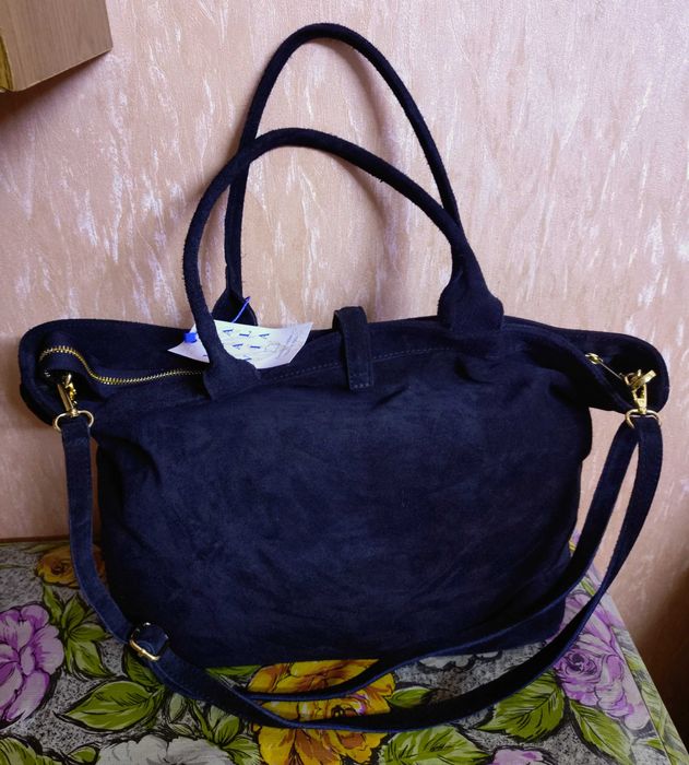 Шикарна сумка з натуральної замші італійського виробництва Vera Pelle