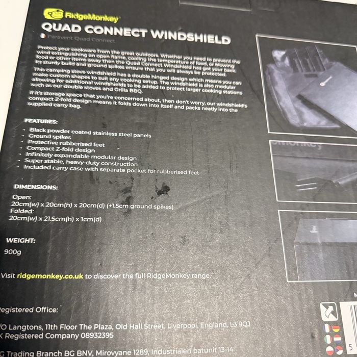 Kuchenka Ridge Monkey Quad Connect Pro Mini – Full Kit + Windshield