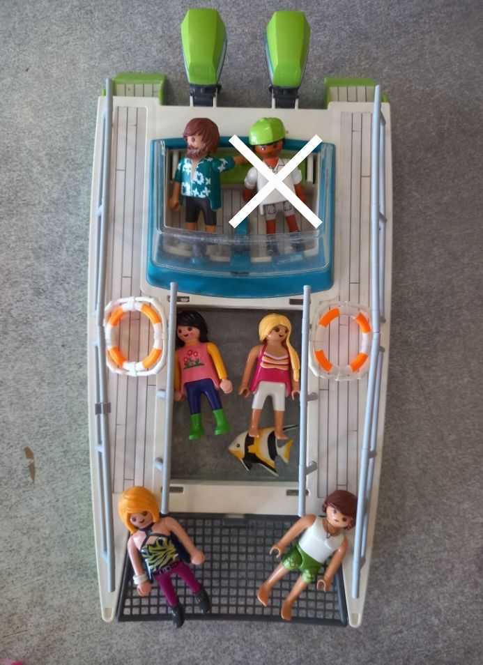 Łódź typu katamaran wraz z załogą Playmobile