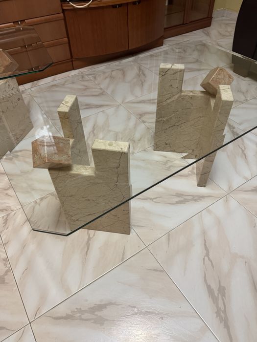 Conjunto de Mesas de Sala em Mármore