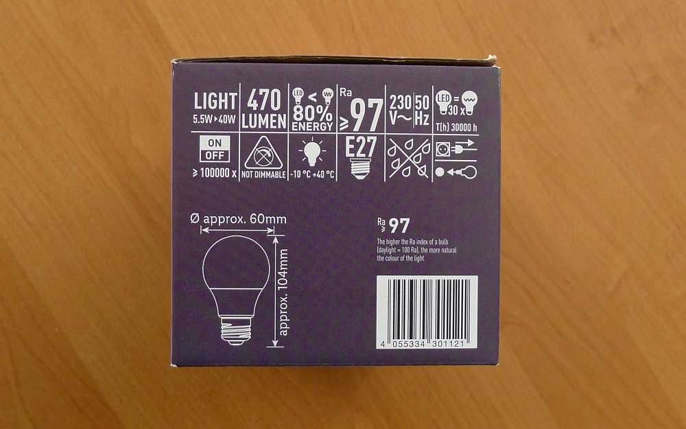 Żarówki LED LIVARNO LIDL 5,5W 470lm 2700K białe cieple - komplet 6 szt