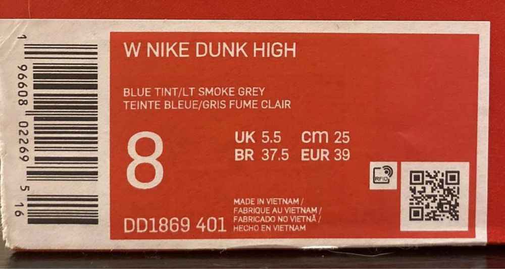 Buty Nike Dunk High Grey 39 roz