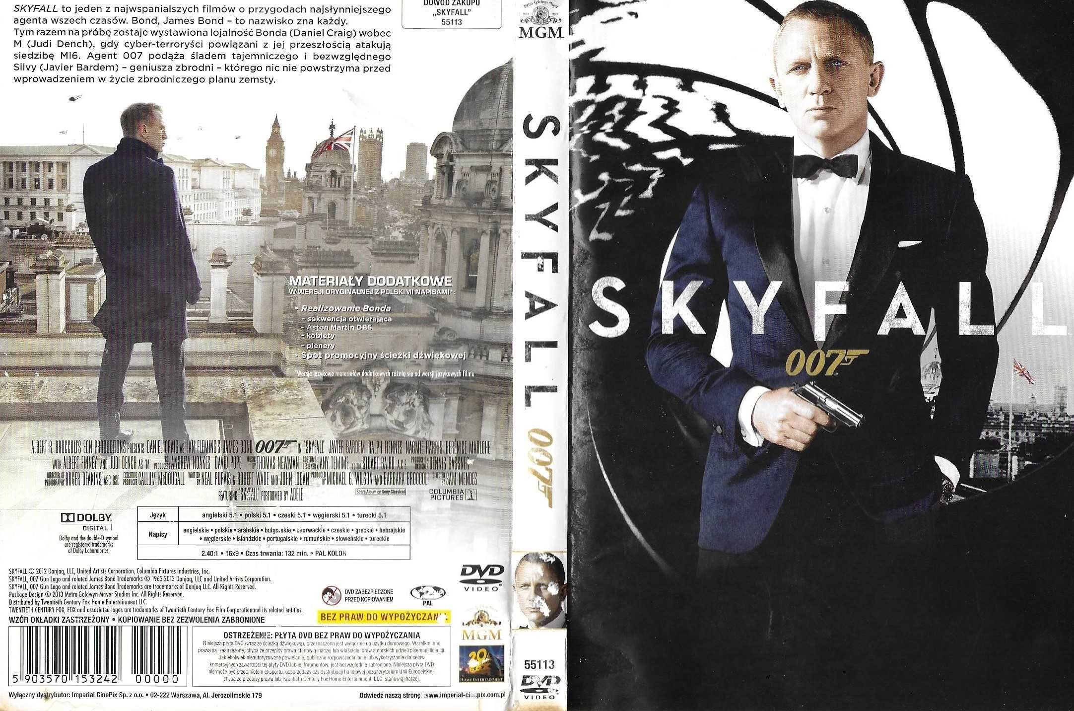 Film SKYFALL 007 płyta DVD James Błąd