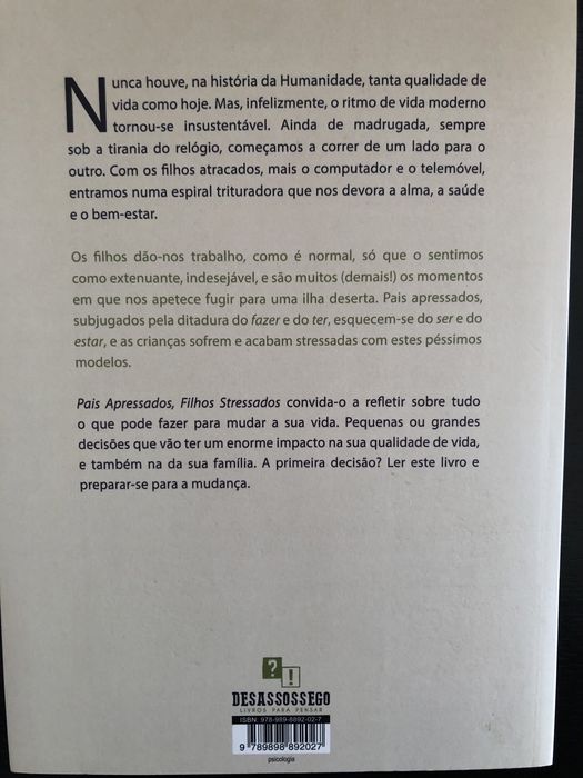 Livro Pais apressados, Filhos stressados