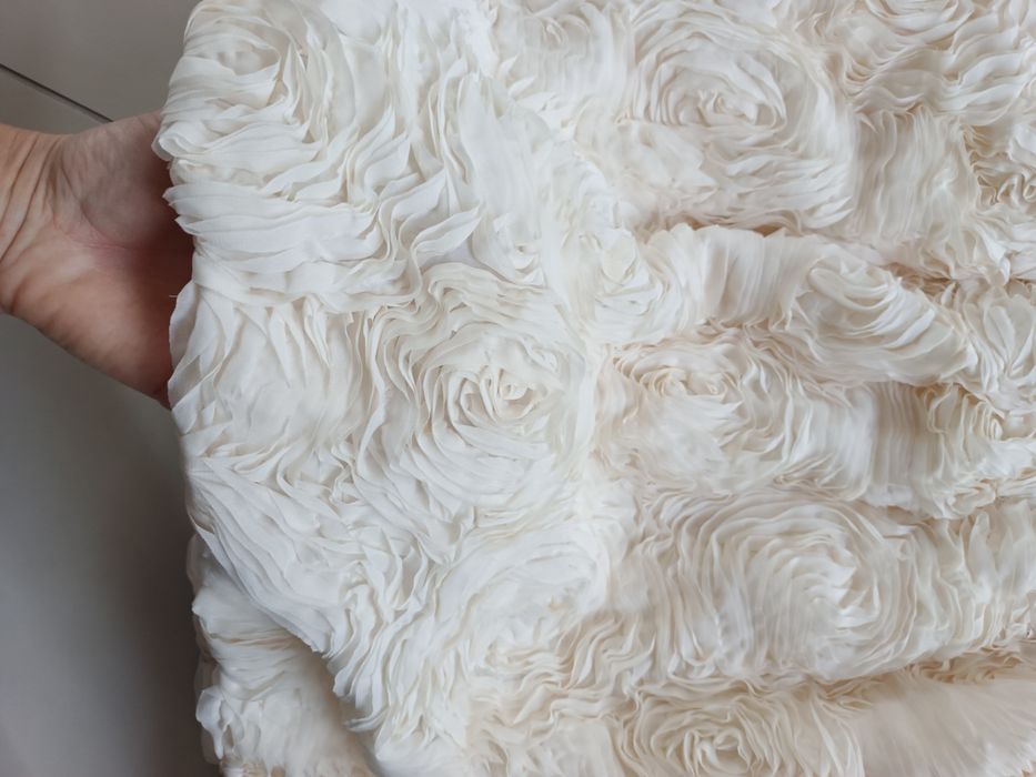 Sukienka H&M róże na wesele poprawiny beżowa gorsetowa drapowana 38 M