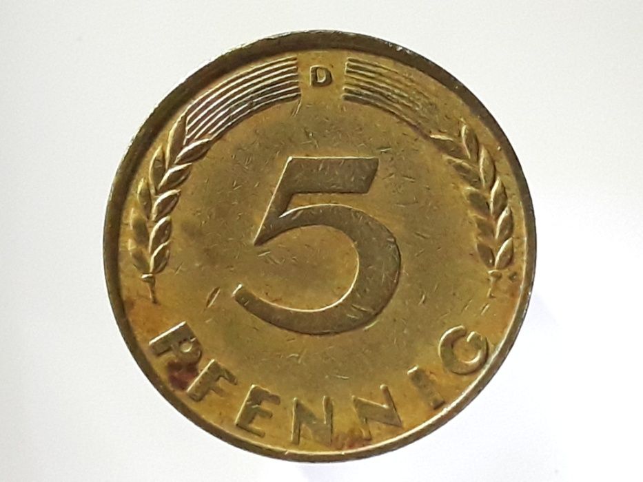 Stare monety. Moneta 5 pfennig / fenigów Niemcy roczniki 1950 do 1993