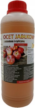 Ocet jabłkowy z miodem i cytryną zakwaszacz 1000ml