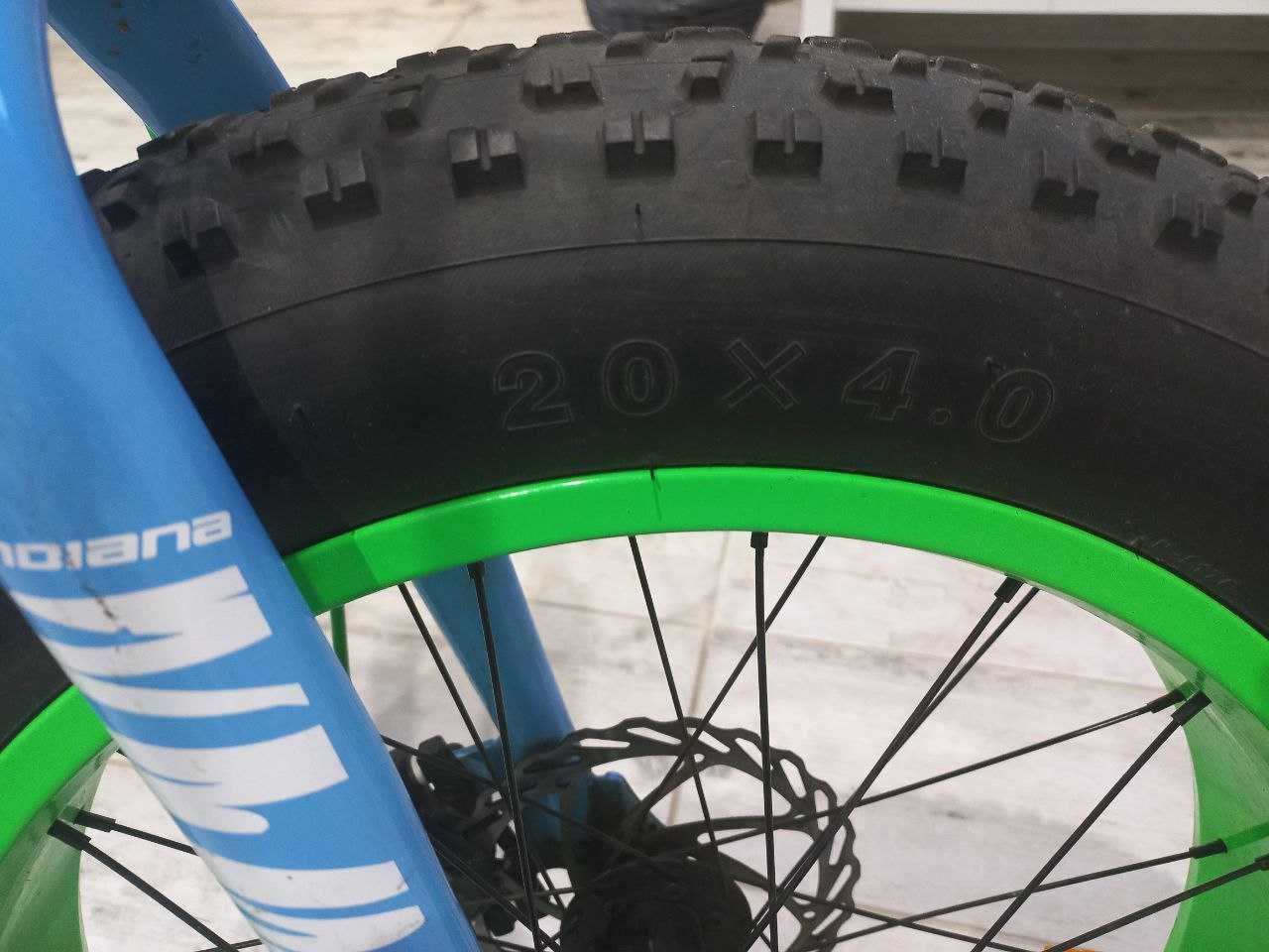 Велосипед INDIANA Fatbike 20" Blue-Green (алюміній, Shimano)