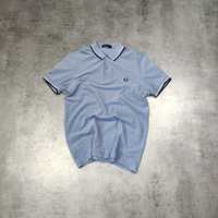 MĘSKA Koszulka Polo Kołnierzyk PREMIUM Fred Perry Błękit Kołnierzyk