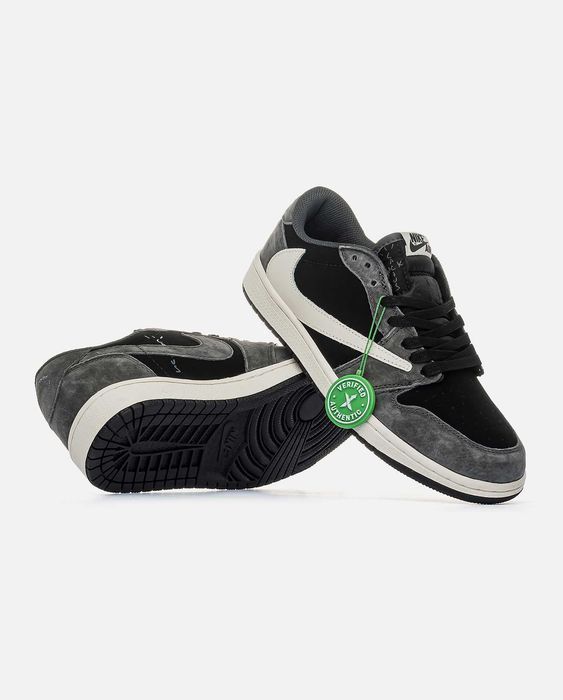 Мужские кроссовки Nike Air Jordan 1 Retro Low Travis Scott Silver