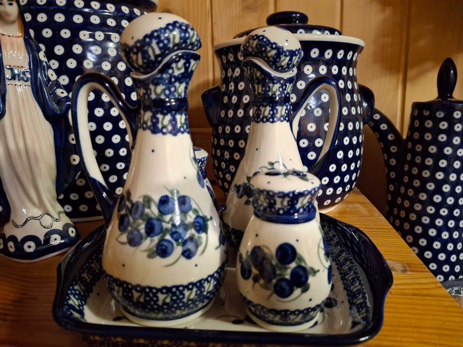 Komplet do przypraw ceramika bolesławiec jagody