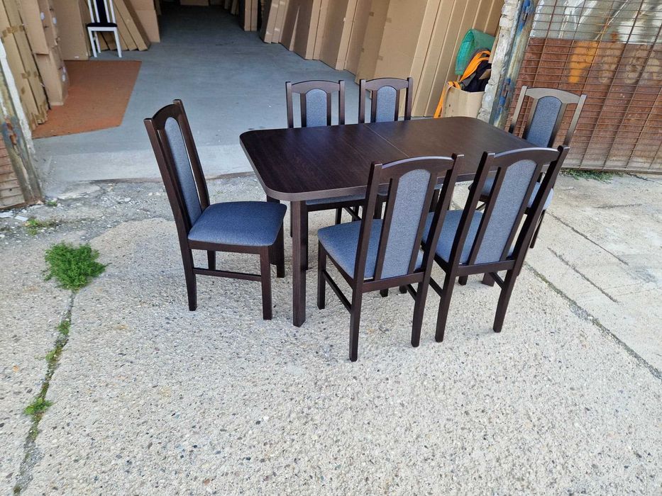 Nowe : STÓŁ + 6 KRZESEŁ, wenge + grafit , transport cała POLSKA