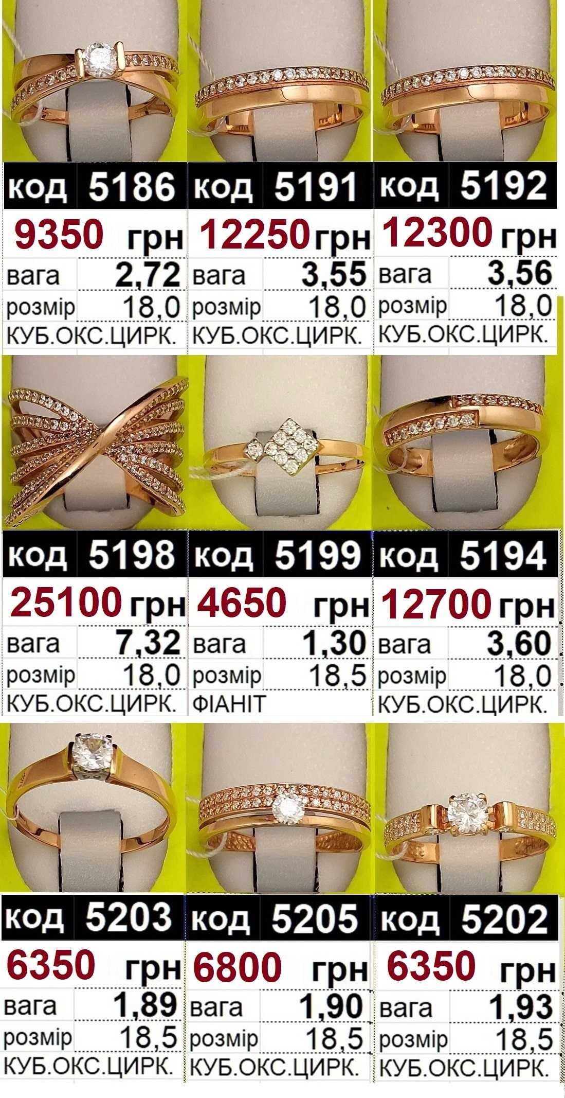 Золоті каблучки до 18 розміру Розпродаж ФОП за собівартістю