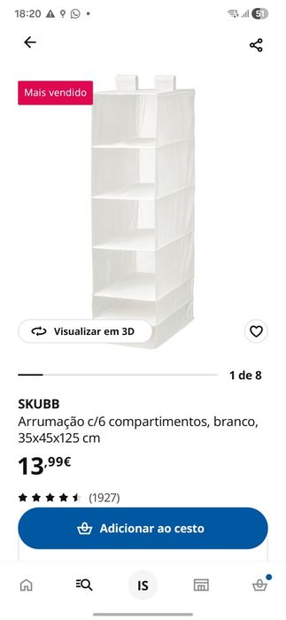 Skubb ikea - arrumação