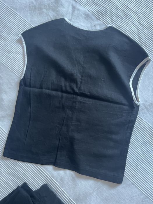 Bluzka i spodnie letnie lniane czarna myrtille