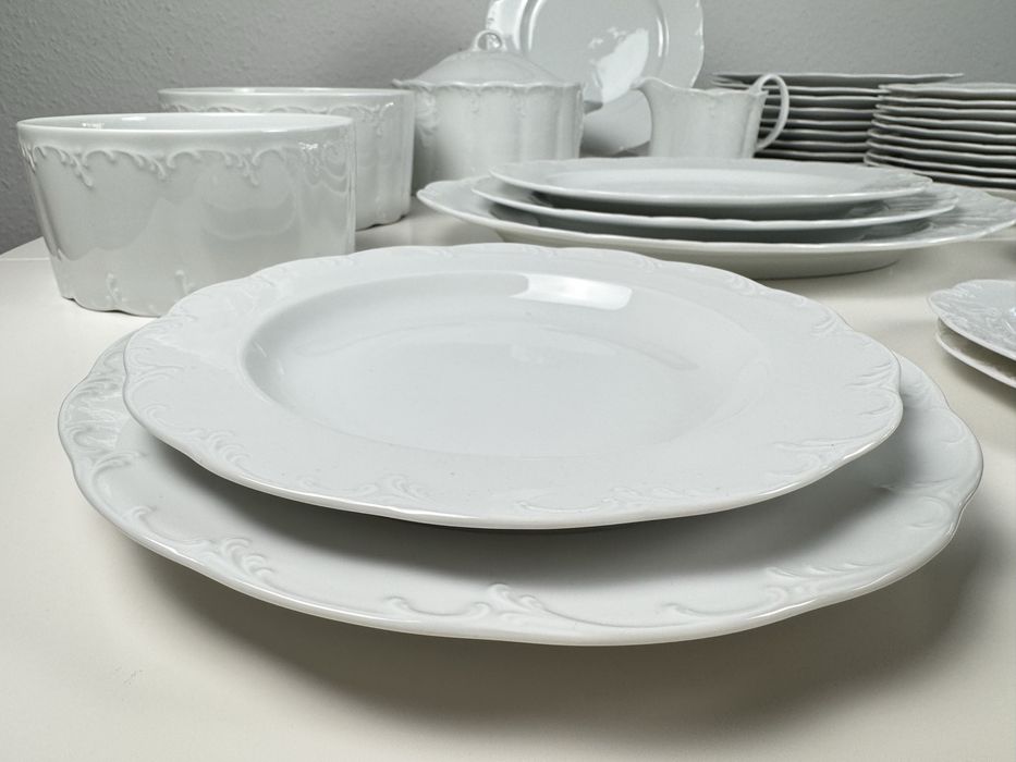 Serwis obiadowy Rosenthal Monbijou na 12 osób Biały