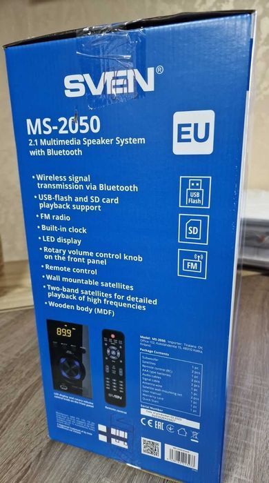 Акустика для дома Sven 2.1 Пульт ДУ Радио Флеш карта Супер акустика