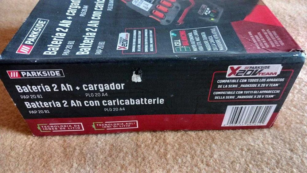 Bateria de iões de lítio 2 Ampéres + Carregador (PARKSIDE)