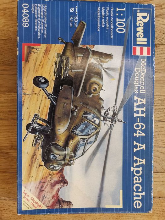 Сборные модели самолётов 1:100 Apache AH-64A Revell
