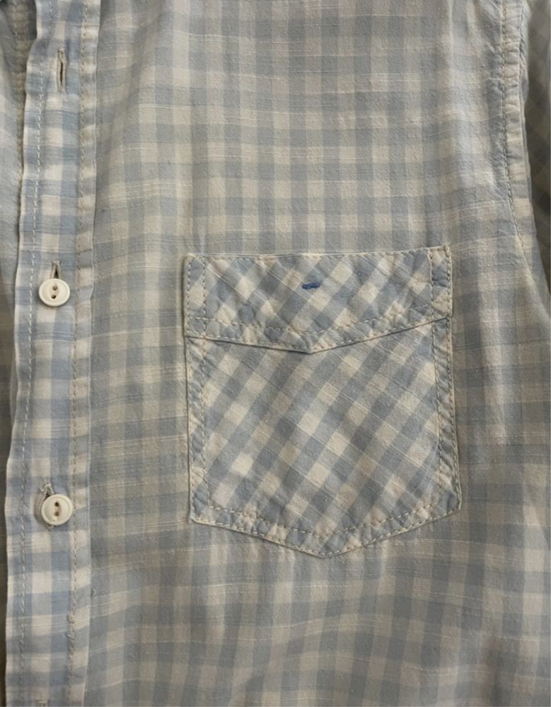 Camisa aos quadriculados azul claro