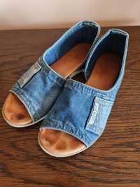 Buty damskie 36 Venezia sandały jeansowe niebieskie płaskie