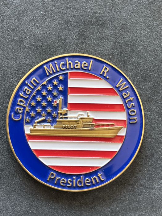Bela medalha esmaltada do presidente da associação americana pilotos