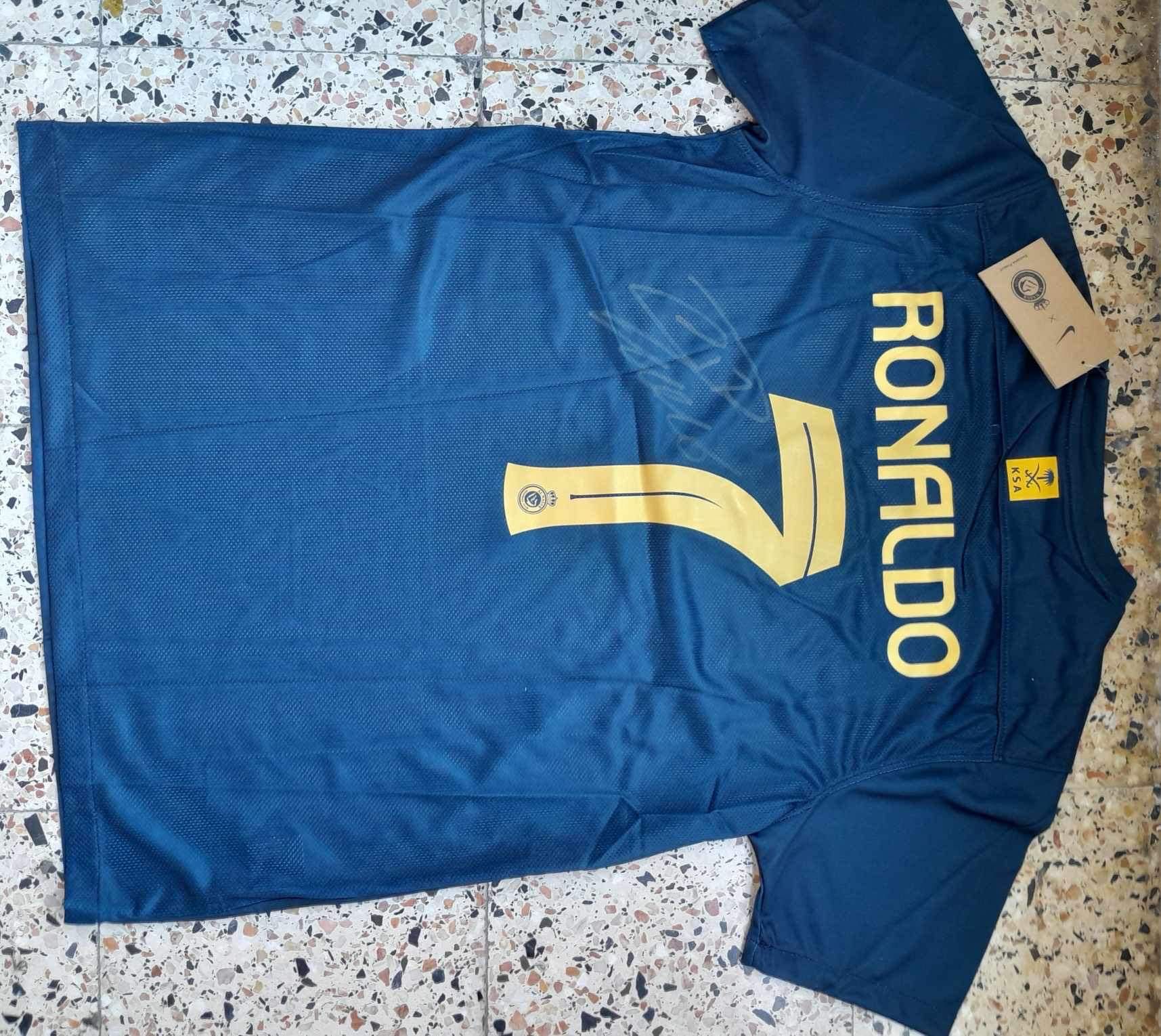 Cr7 cristiano ronaldo all nassr camisola assinada autografada