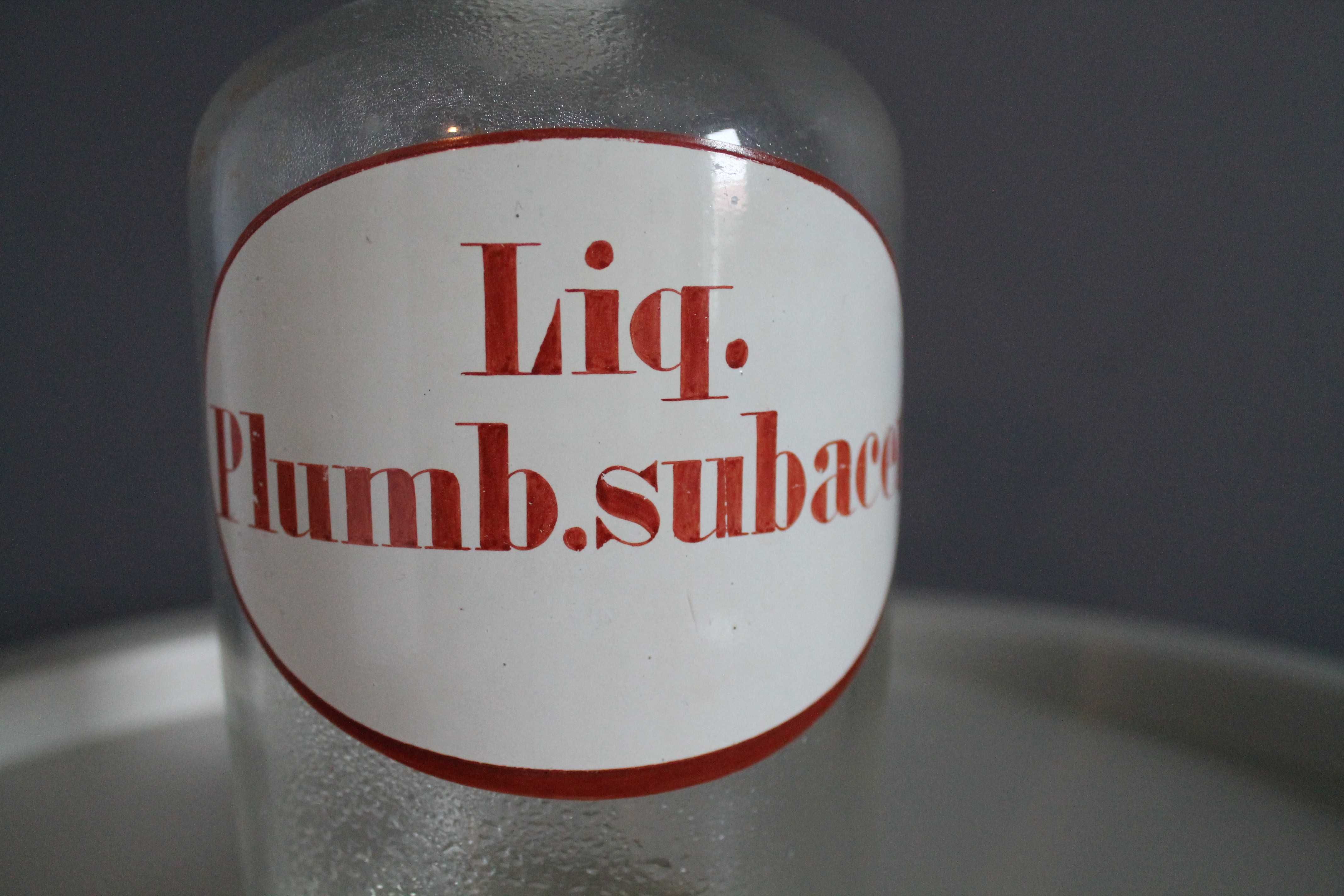 Zabytkowa butelka apteczna Lig. Plumb. subacet. - 21 cm