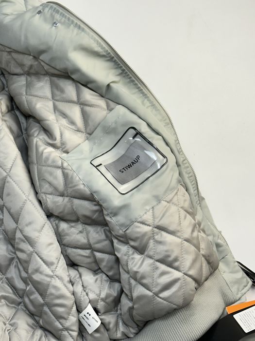 Бомбер с мехом дутый аляска куртка пуховик белый серый білий біла сіра