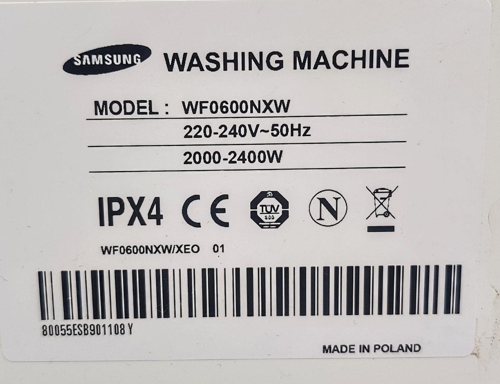 Б/У запчасти samsung wf 0600nxw