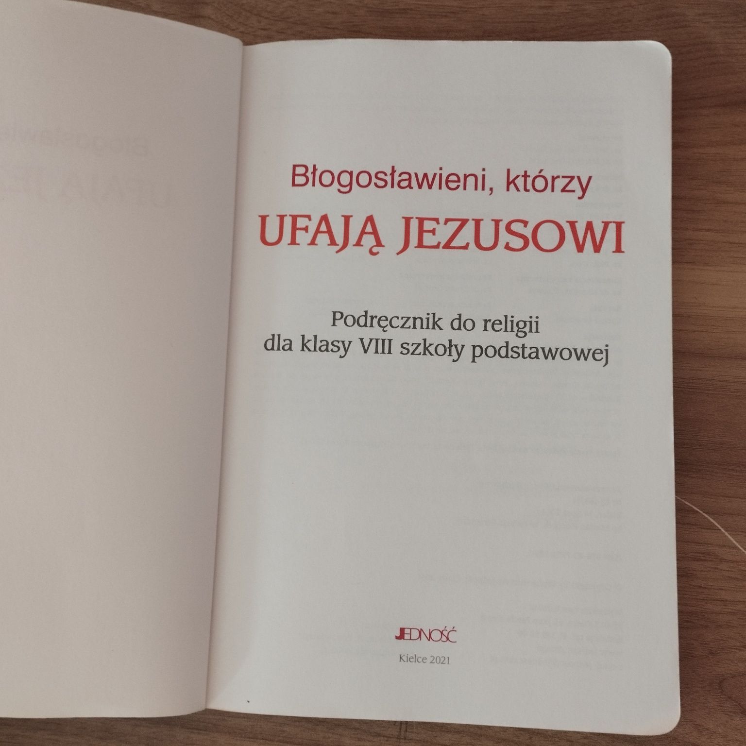 Ksiazka do religii Blogislawieni ktorzy ufaja Jezusowi  Jedność  2021