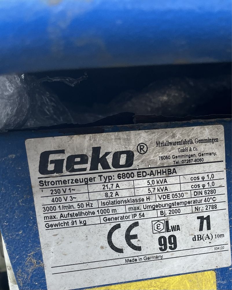 Оренда Професійний генератор Geko 6кв