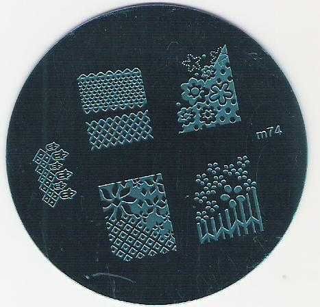 blaszka M74 płytka do paznokci do wzorków stempel kwiaty kratka