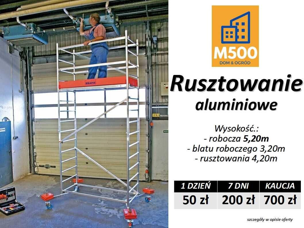 Wynajem RUSZTOWAŃ 6m aluminiowe lekkie mobilne wypożyczę wynajem