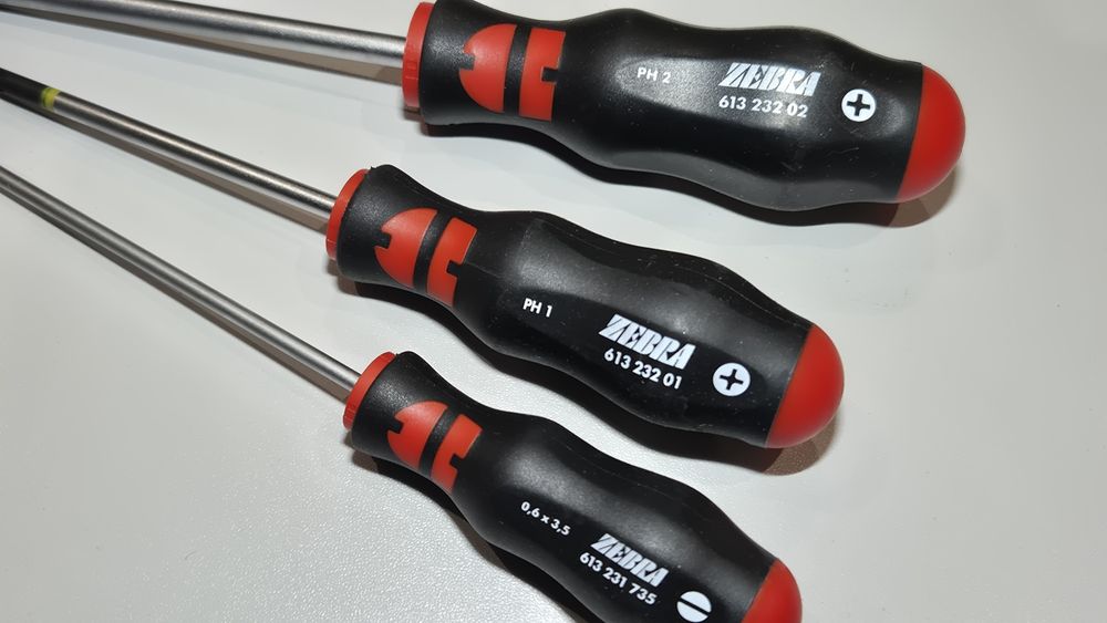 Wurth Zebra wkrętaki śrubokręty PH1 PH2 płaski zestaw 3 sztuki NOWE