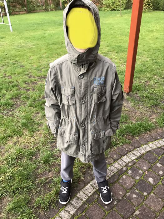 Kurtka chłopięca parka khaki 122 6 lat IGŁA
