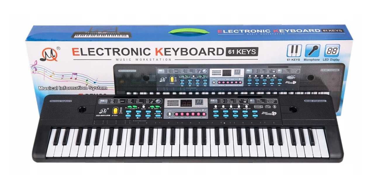 Pianino KEYBOARD SYNTEZATOR ZASILACZ mikrofon stojak dla dzieci