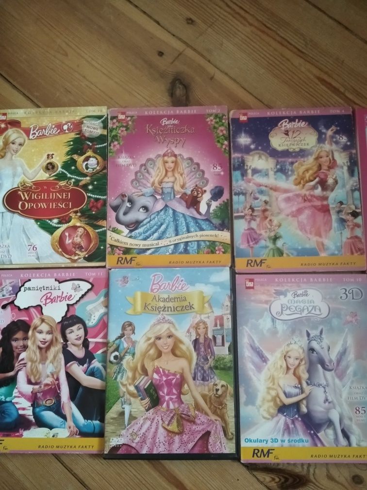 Kolekcja bajki DVD Barbie 8 płyt plus gratis
